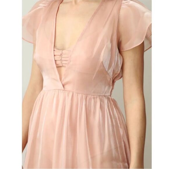 NWT Reformation Glory Sheer Organza Midi Dress In Ballerina Pink $278 - Picture 5 of 9